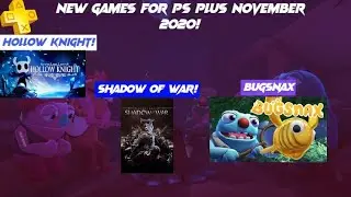 PS PLUS NOVEMBER 2020 FREE GAMES!!! (shadow of wars, hollow knight, bugsnax)