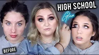 DOING MY LITTLE SISTERS MAKEUP FOR HIGHSCHOOL - 100% DRUGSTORE