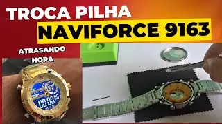 como trocar pilha relógio naviforce 9163