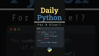 Using For and Else!? #pythonforbeginners #pythonprogramming #dailypython #datascience