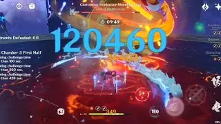 Abyss 5.0 Kazuha National 103secs Top Half Continous (Trying to sub 100s) | Genshin Impact