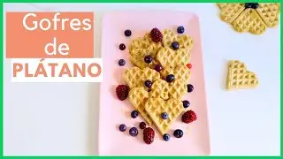 No compres pan ! prepara estos 🧇 GOFRES  o WAFFLES DE PLÁTANO 🍌 sin gluten/ solo 4 ingredientes
