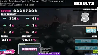 osu! Ruth B - Dandelions (Sped Up & Cut Ver.) [Wishin' You were Mine] HDHRDT #1