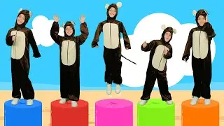 🐒 Beş Küçük Maymun Yatakta Zıplamış 🐒 | Maymunlar ile Saymayı Öğreniyoruz | Afacan Bebek Şarkıları