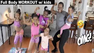 At Home Workout with the kids|We tried the Chloe Ting workout 💪🏽👀| FULL BODY FAT LOSS