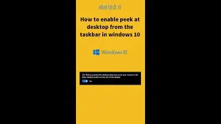 how to enable peek at desktop from the taskbar in windows 10#Shorts| Hindi Tutorial