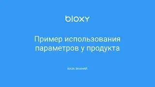 Bloxy.ru – Пример использования параметров у продукта