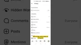 How to hide active status in instagram? 