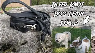A dog leash built for two using bleed knots no stitching or rivets necessary.