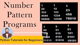Number Pattern programs in Python  | Python Tutorials for Beginners (Hindi)