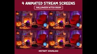 Halloween Witch Room Twitch Overlay | Spooky Stream Overlay