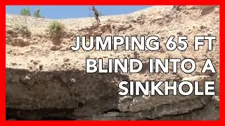 Reaaaal scary cliff jumping blind into a sinkhole in Oman. 65 ft BOOMSHAKALALAKA Take 2
