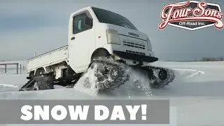 Suzuki Carry Mini Truck On Tracks - Snowday!