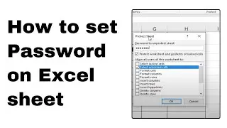 Excel ki file par password kaise lagaye | Protect Excel sheet