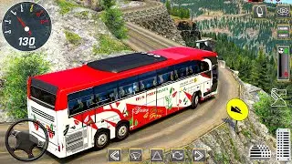Real Uphil Coach Bus Drive 2024 - Offroad Public Bus Driving  Simulator : Android GamePlay
