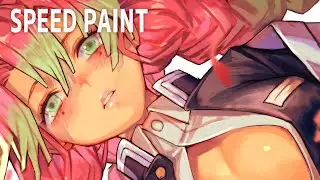 speed paint - 甘露寺蜜璃 Kanroji Mitsuri 鬼滅の刃
