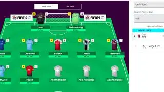 MY FANTASY FOOTBALL TEAM 2018/19