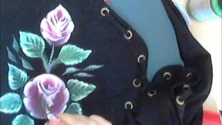 How to paint on black cloth. Paint rosa. One stroke