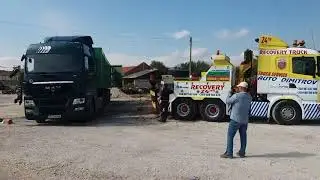 Изправяне на обърнат Ман в депо 26.09.2019-Ауто Димитров