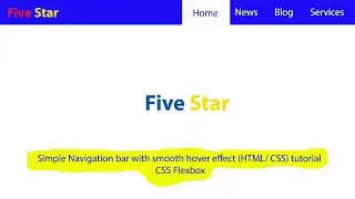 How To Create Menu Bar With Smooth Hover Effect? | Navigation Menu With Logo Using CSS Flexbox