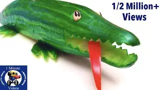 How to Make a Cucumber Crocodile / Food Art, Vegetable Garnish, Decoration