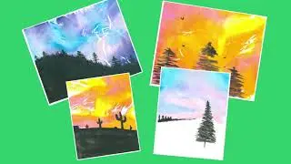 Tissue Paper Landscape Painting