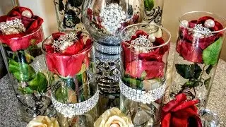 How To| Dollar Tree Inexpensive Red Elegant Centerpieces