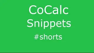 CoCalc Snippets #Shorts