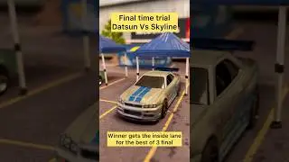 Skyline and Datsun time trial prior to the final race 💥💨 #hotwheels #fastandfurious #skyline #510