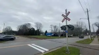 PSTR Santa Train Crosses Warren St. Dec 2023