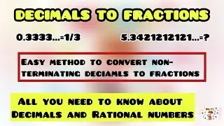 How to convert non terminating decimals to fractions. #decimalstofractions #rationalnumbers