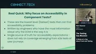 Connect Tech 2023   The Testing Sea Monster   A Whale of a Tale about Front end Testing   Mark Noona