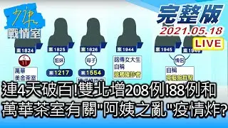 【直播完整版】連4天破百!雙北增208例!88例和萬華茶室有關 