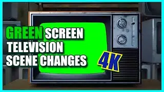 GREEN SCREEN Television Scene Change | 4K Analog Television | Green Screen [No Copyright]