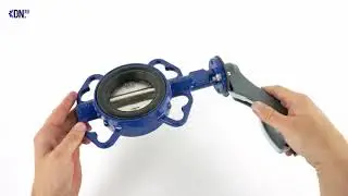 Затвор дисковый поворотный Dendor 017W Ду80 Ру16 межфланцевый чугунный с рукояткой
