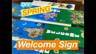 DIY Spring Porch Welcome Signs | Easy Spray Paint Art Technique & Window Decal Magic