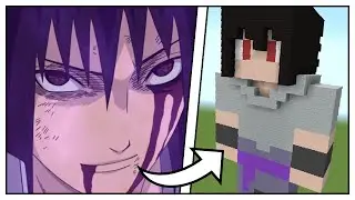 How to Build a Sasuke Uchiha Statue (Naruto Shippuden) - Minecraft
