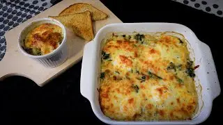 How I make backed cheesy spinach with egg (ผักโขมอบชีสใส่ไข่)