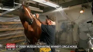 Kentucky Derby Museum repainting Winner's Circle horse