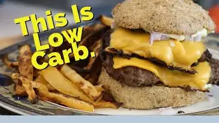 The Best Low Carb \ Keto Cheese Burger and Fries