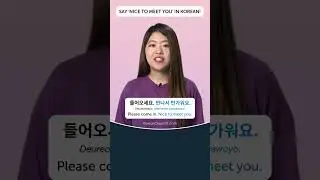 Nice to meet you.: in Korean 🇰🇷 