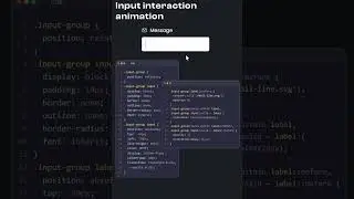 input interaction animation || html & css || 