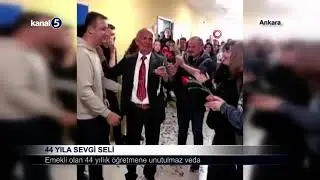 Emekli Olan 44 Yıllık Öğretmene Unutulmaz Veda