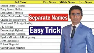 How to Separate First Name and Last Name in Excel | Without Formula | MRB Tech Solutions