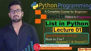 Python Tutorials : Introduction of List | Append & Extend in List