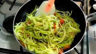 Zucchini spaghetti in 10 minutes. Super tasty and healthy!!!