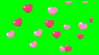 Love hearts green screen\green screen effect