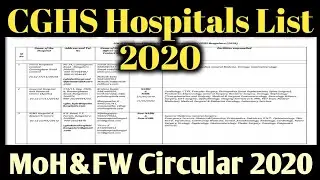 List of CGHS Empanelled Hospitals, Diagnostic Centres List & Rates | List of CGHS Hospitals 2020