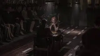studying at night in a library (dark academia)