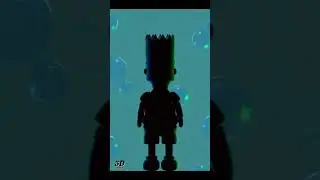Silhouette 3d Blender Character Bart Simpson